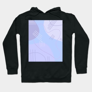 Light Blue and Purple Abstract Art Shapes and Lines Hoodie